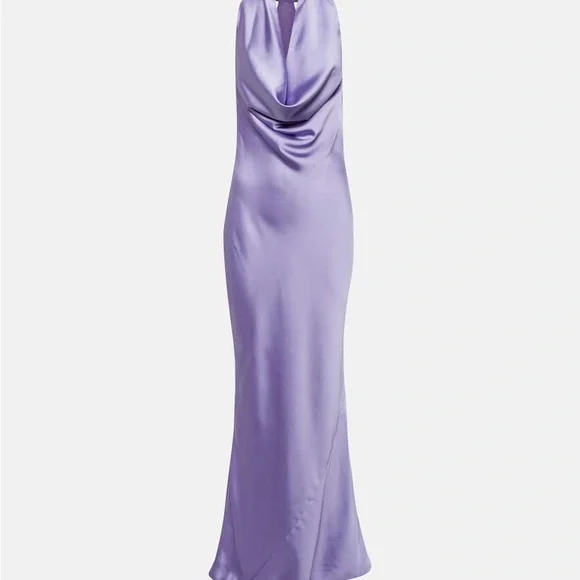 $325 NORMA KAMALI
Women's Bias-cut Satin Halter Gown In Lilac size Xl - Picture 2 of 8